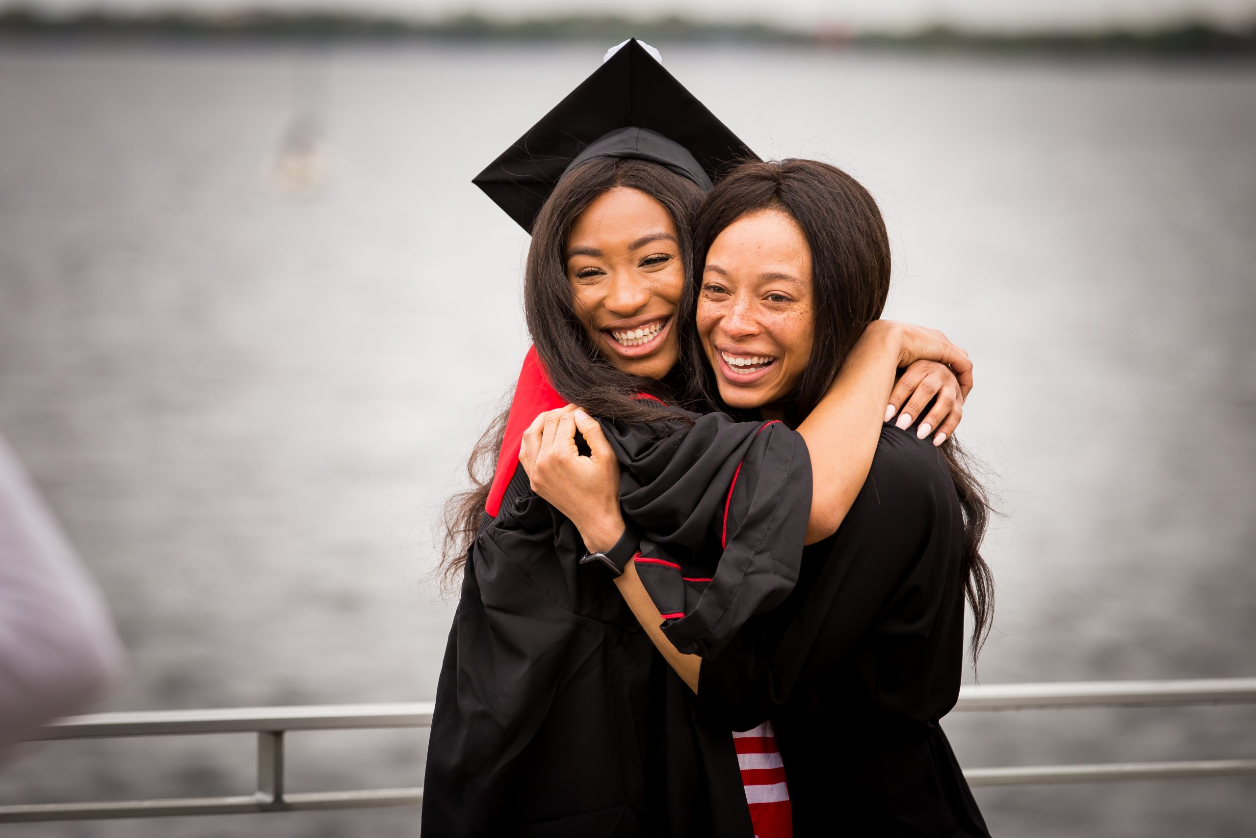 Two students hug each other at the BSN convocation