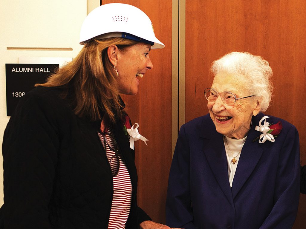 Signe Skott Cooper during the groundbreaking celebration for Cooper Hall.