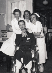Students interact with a clinical patient, circa 1934.