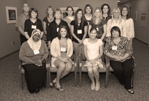 Members of the first cohort of the Doctor of Nursing Practice program. The inaugural cohort began their DNP journey in 2010. Since then, the DNP program has expanded to seven specialty tracks, including five hybrid and two online programs, and is open to both bachelor of science in nursing (BSN) and master of science (MS) degree holders. 