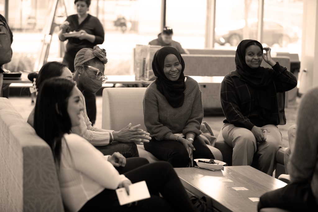 School of Nursing students and alumni gather at the Underrepresented Student and Alumni Reception in November 2022. The annual reception helps to connect Badger nurses through networking and community building.