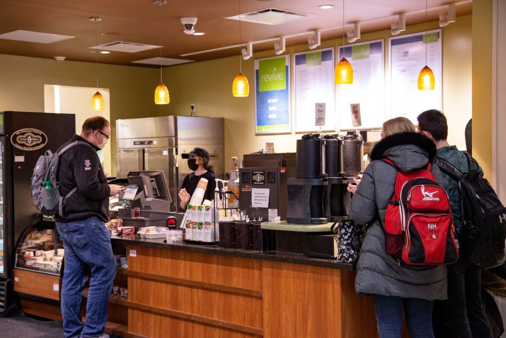 Students gather at Revive Cafe in Cooper Hall.