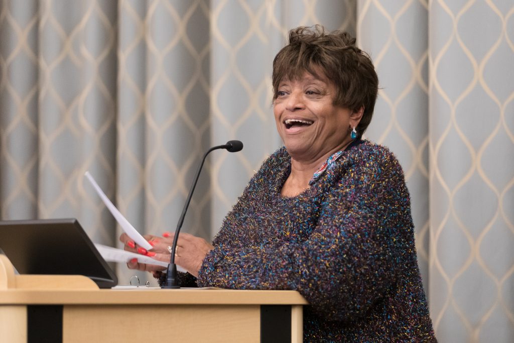Barbara L. Nichols addresses the audience.