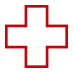 A red icon of a first-aid cross.