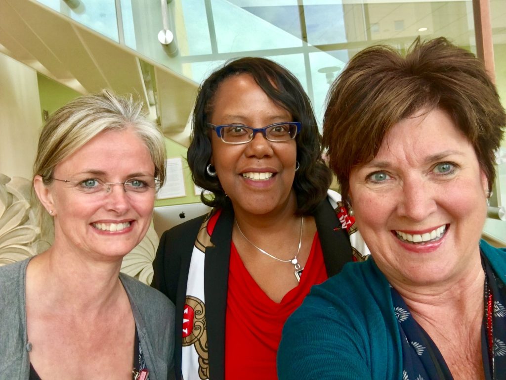 Dean Emerit Scott with Liz Collins and another colleauge