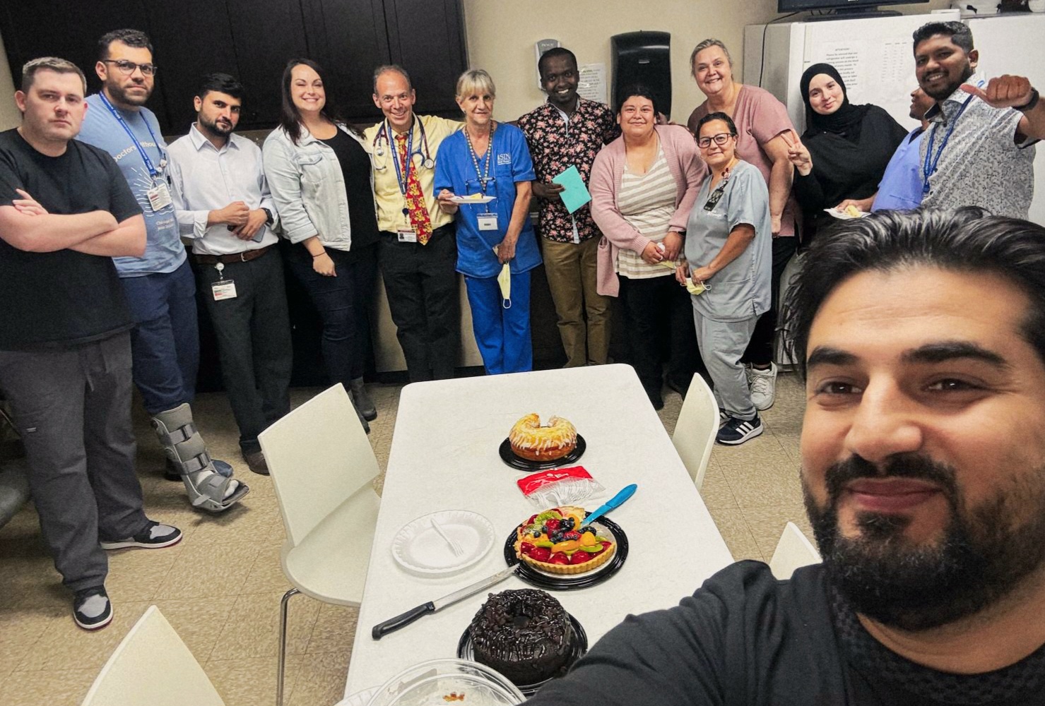 Henze and her coworkers at the refugee clinic.